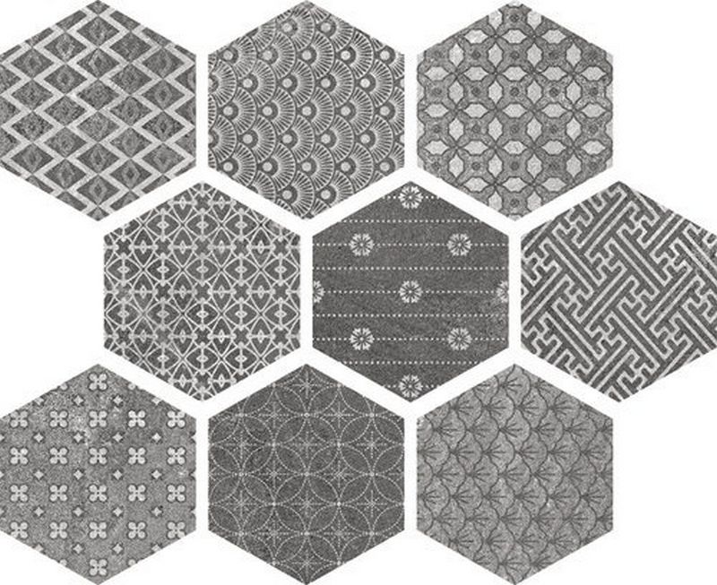 Ape Ceramica Hexagon Kendo Mix Grey Керамогранит Ape Ceramica Hexagon Kendo Mix Grey Керамогранит